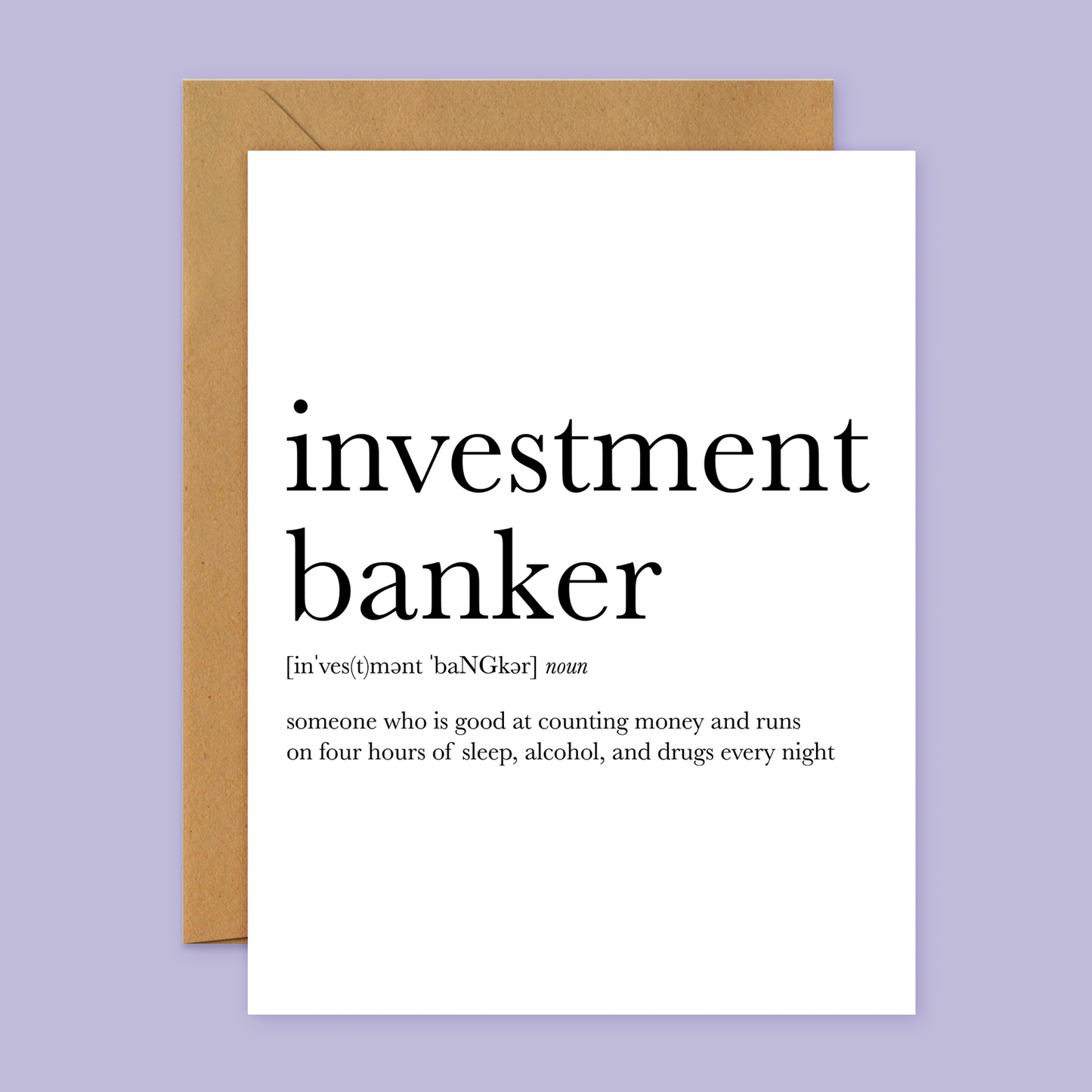 A humorous birthday card for finance professionals, featuring a playful and clean design