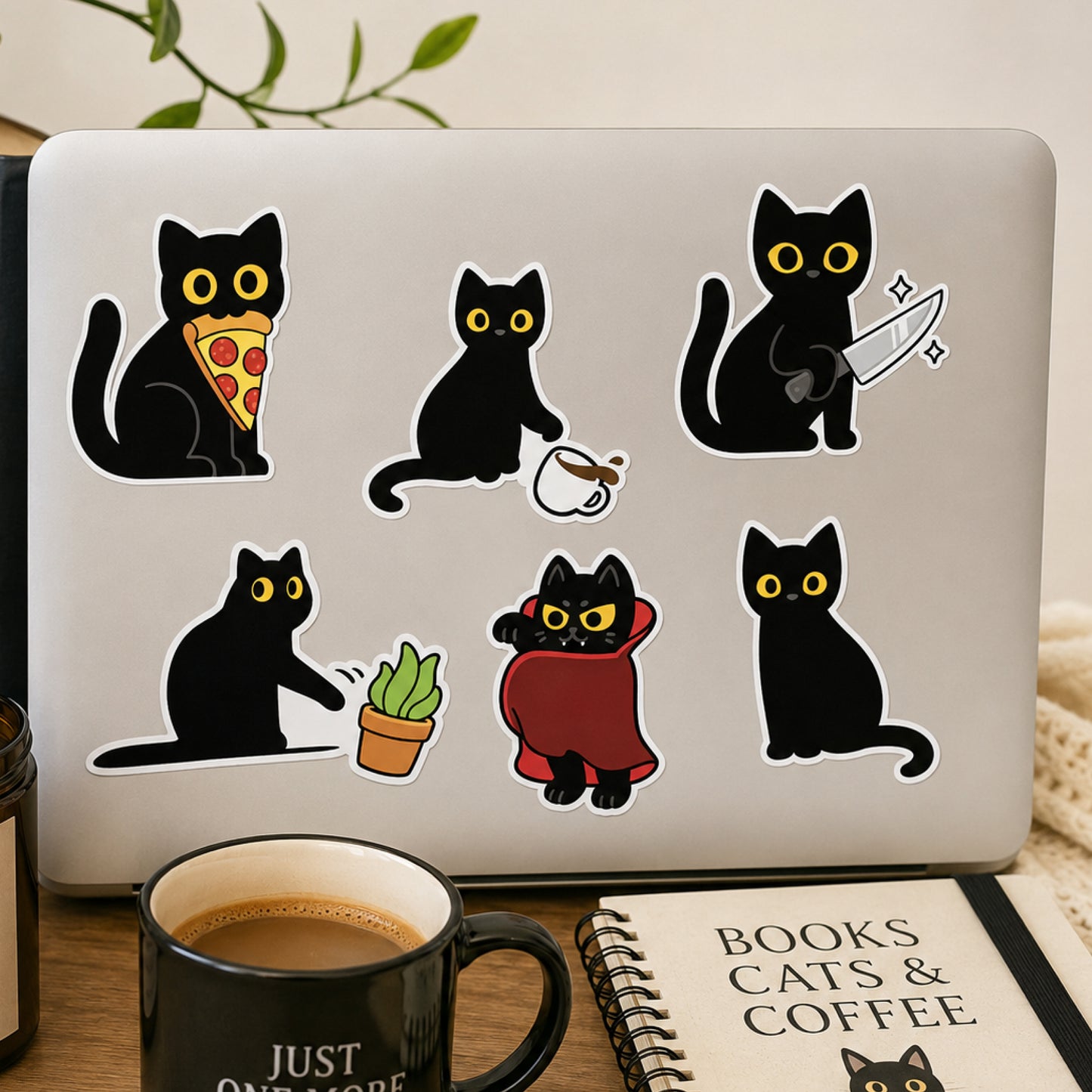 Black cat stickers