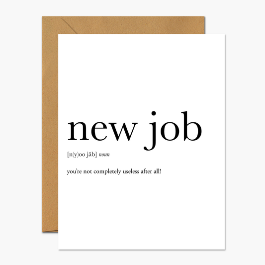 New Job Definition Congrats Greeting Card | Footnotes Paper