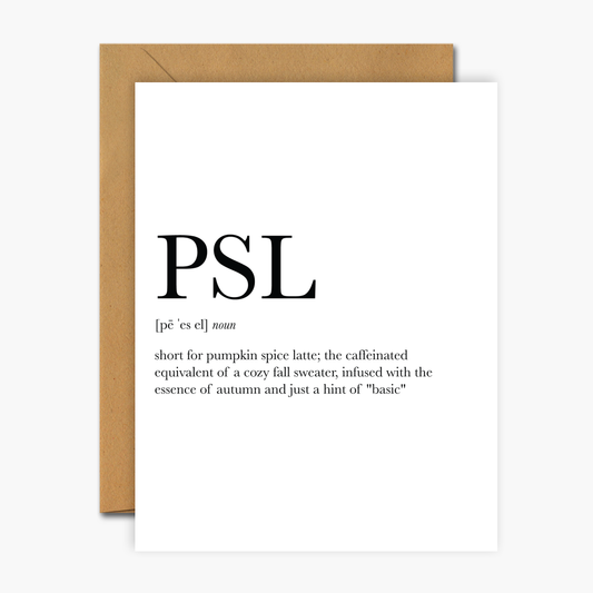 PSL Definition Fall & Autumn Greeting Card | Footnotes Paper
