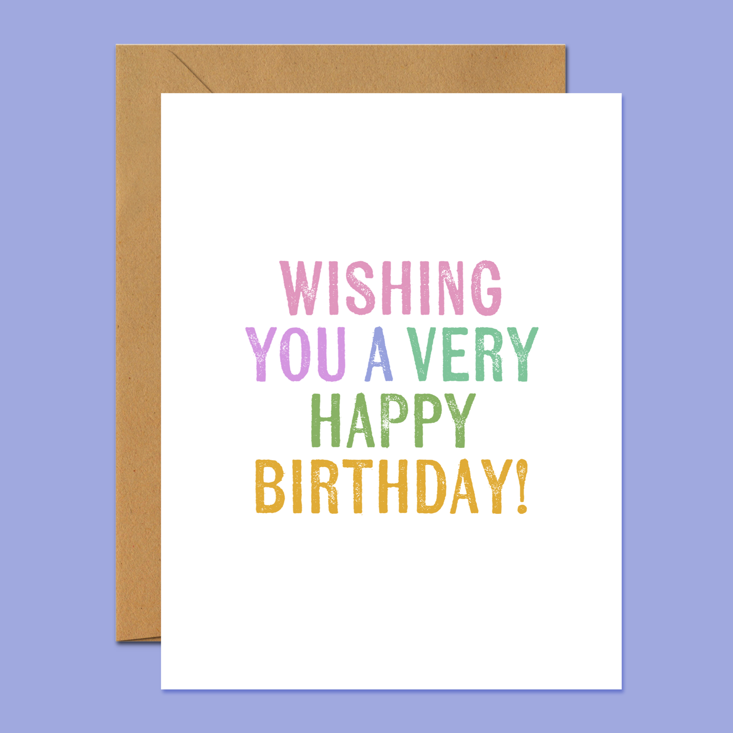 Wishing You A Very Happy Birthday Block Print Card