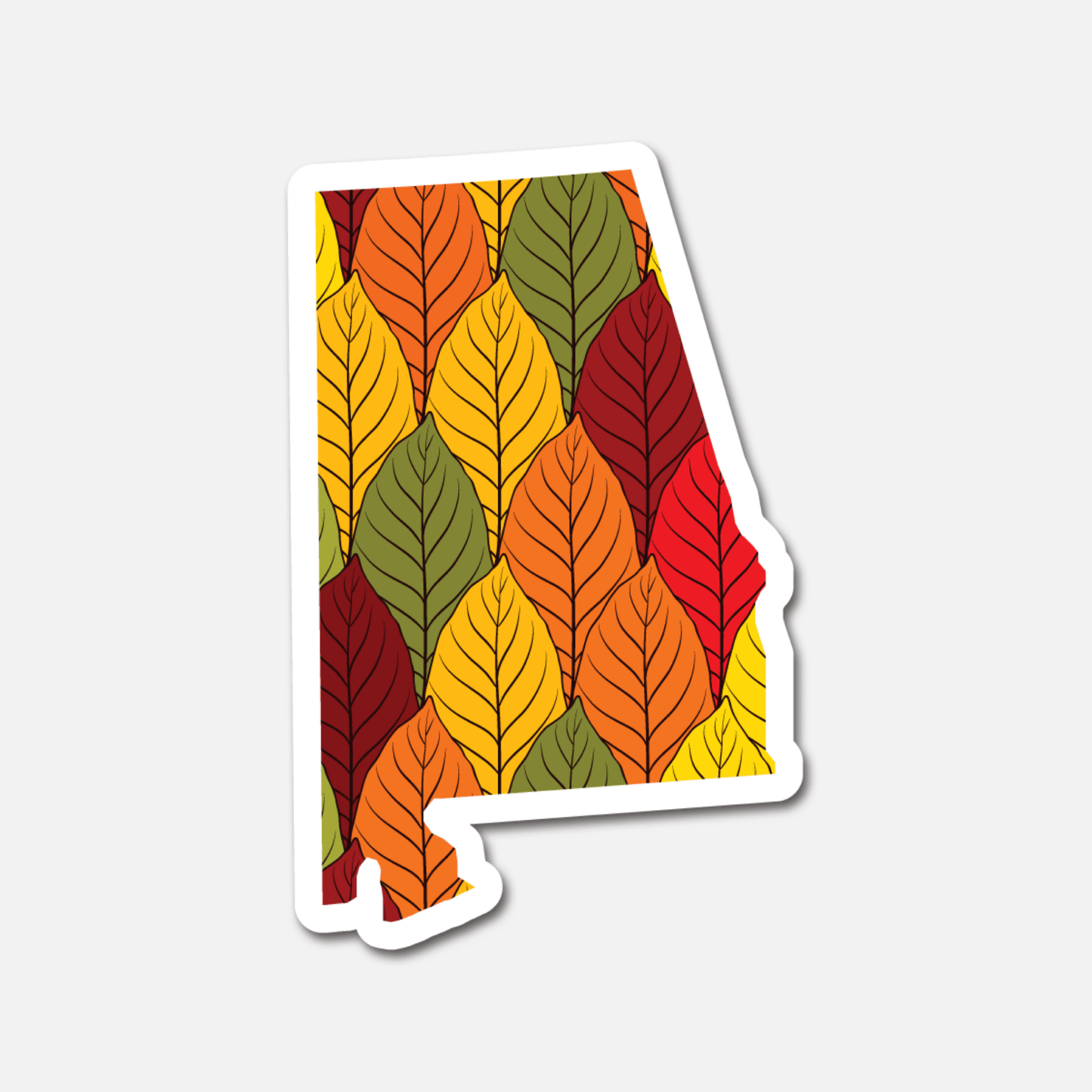 Alabama Autumn Leaves – State Sticker - Footnotes Paper