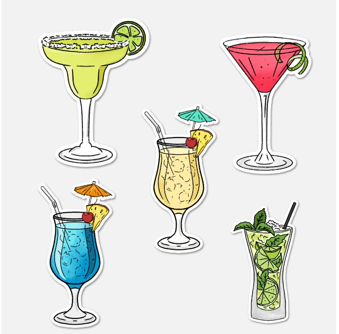 Aperol Spritz - Happy Hour Cocktail Sticker - Footnotes Paper