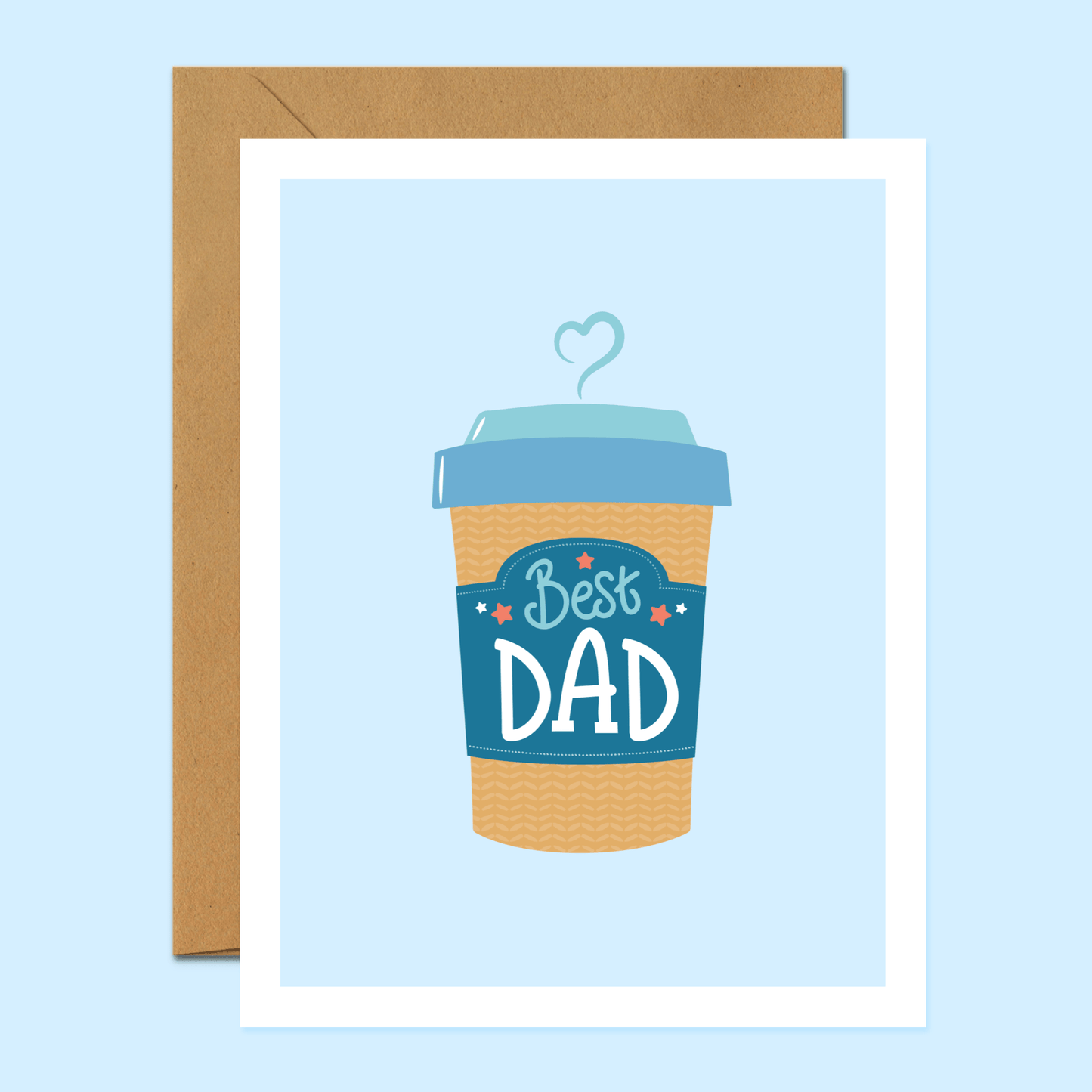Best Dad Coffee Cup - Fathers Day Card - Footnotes Paper