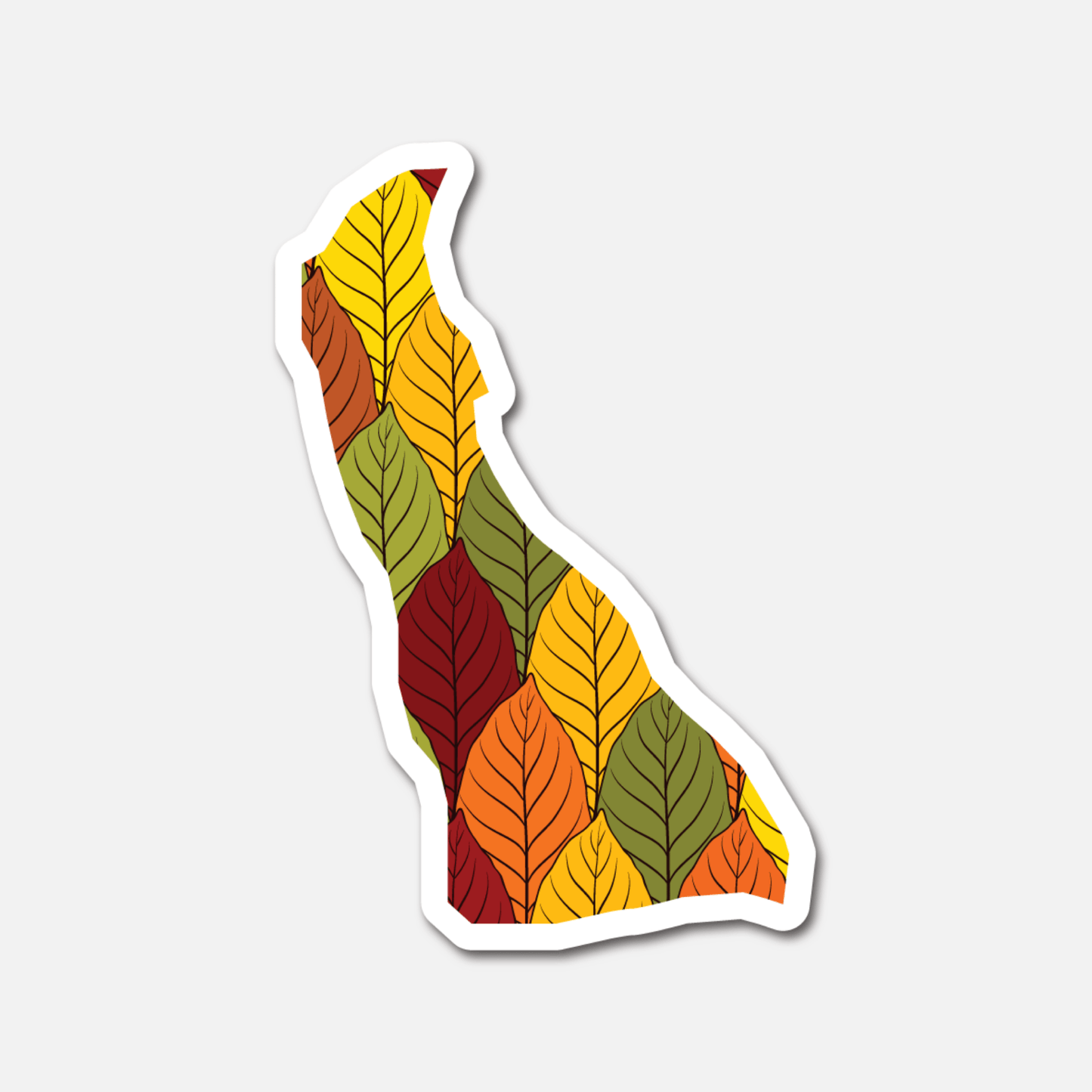 Delaware Autumn Leaves – State Sticker - Footnotes Paper
