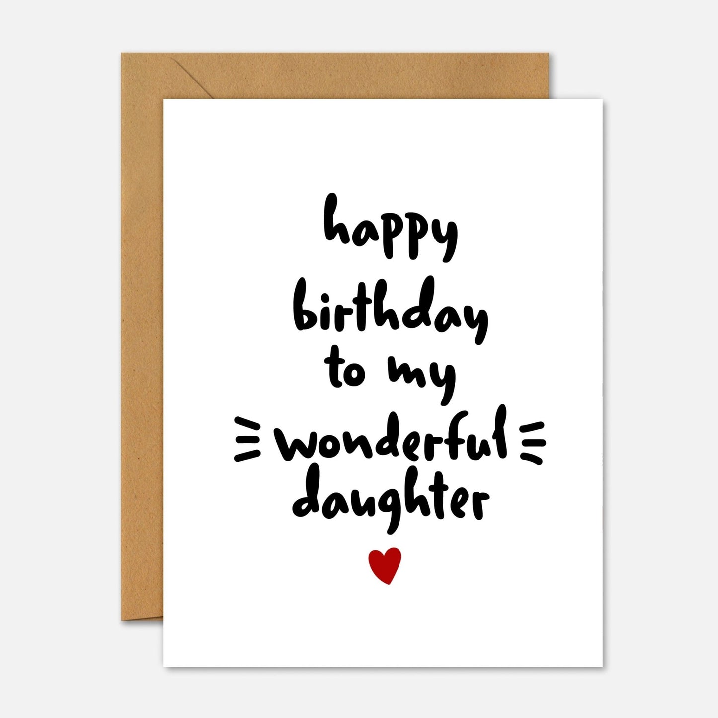 Happy Birthday To My Wonderful Daughter Birthday Card - Footnotes Paper