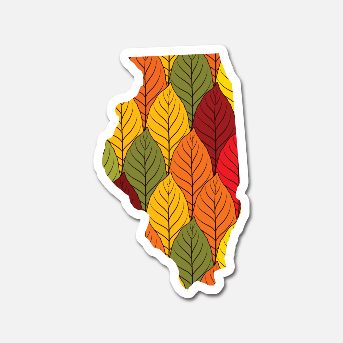 Illinois Autumn Leaves – State Sticker - Footnotes Paper