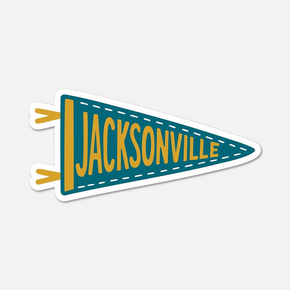 Jacksonville Football Pennant Sticker - Footnotes Paper
