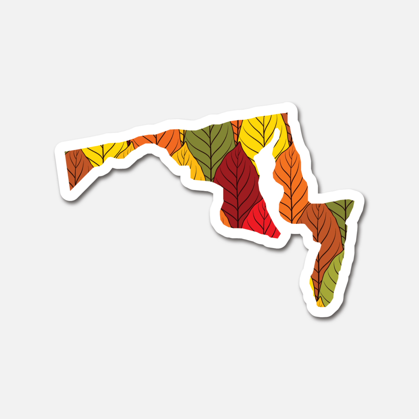 Maryland Autumn Leaves – State Sticker - Footnotes Paper