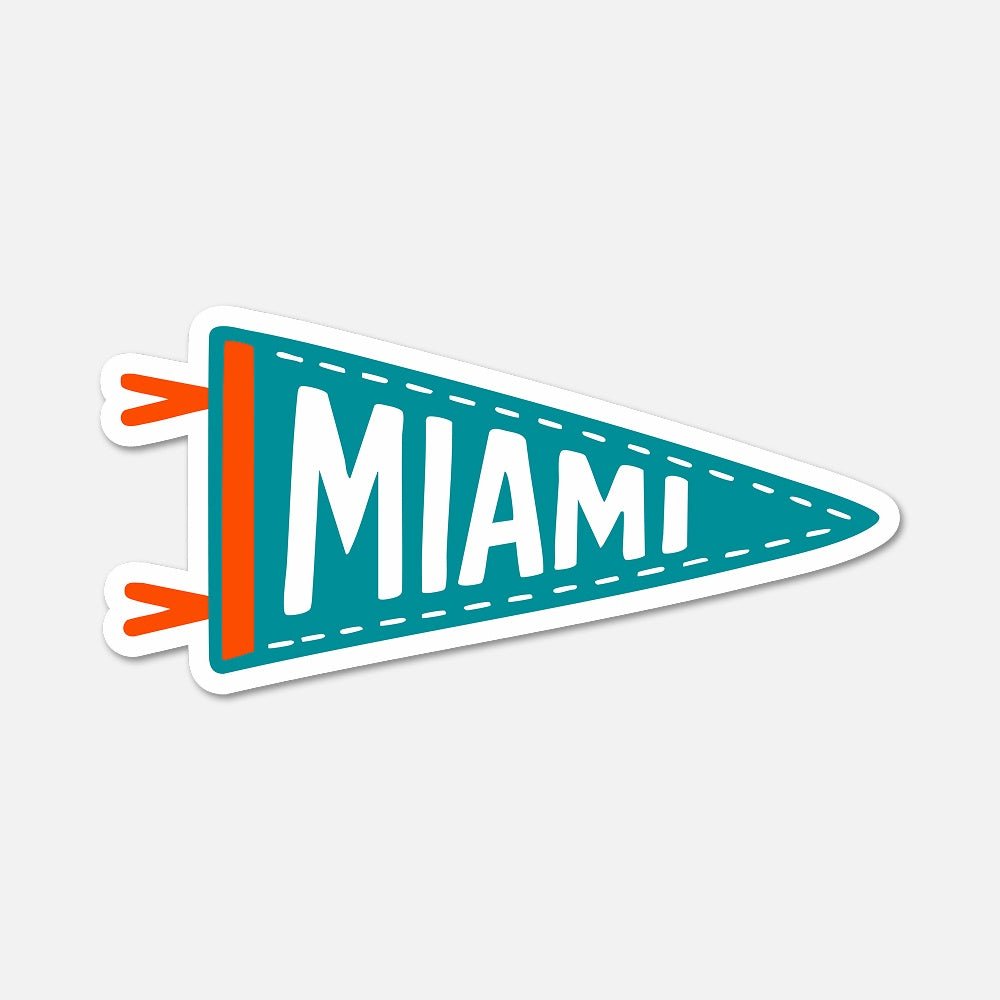Miami Football Pennant Sticker - Footnotes Paper