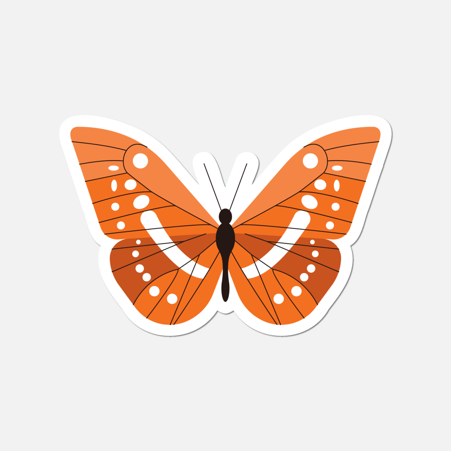 Orange Butterfly Sticker - Footnotes Paper