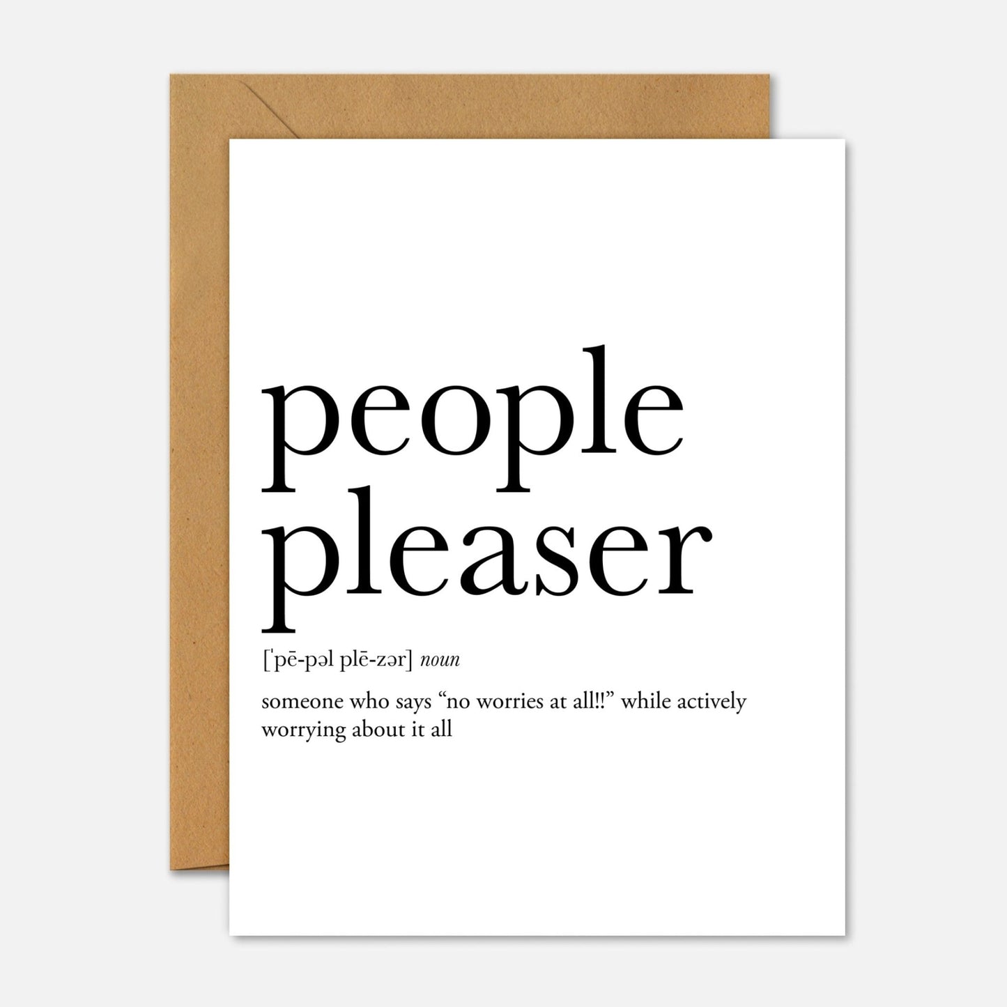 People Pleaser Definition – Mental Health Greeting Card - Footnotes Paper