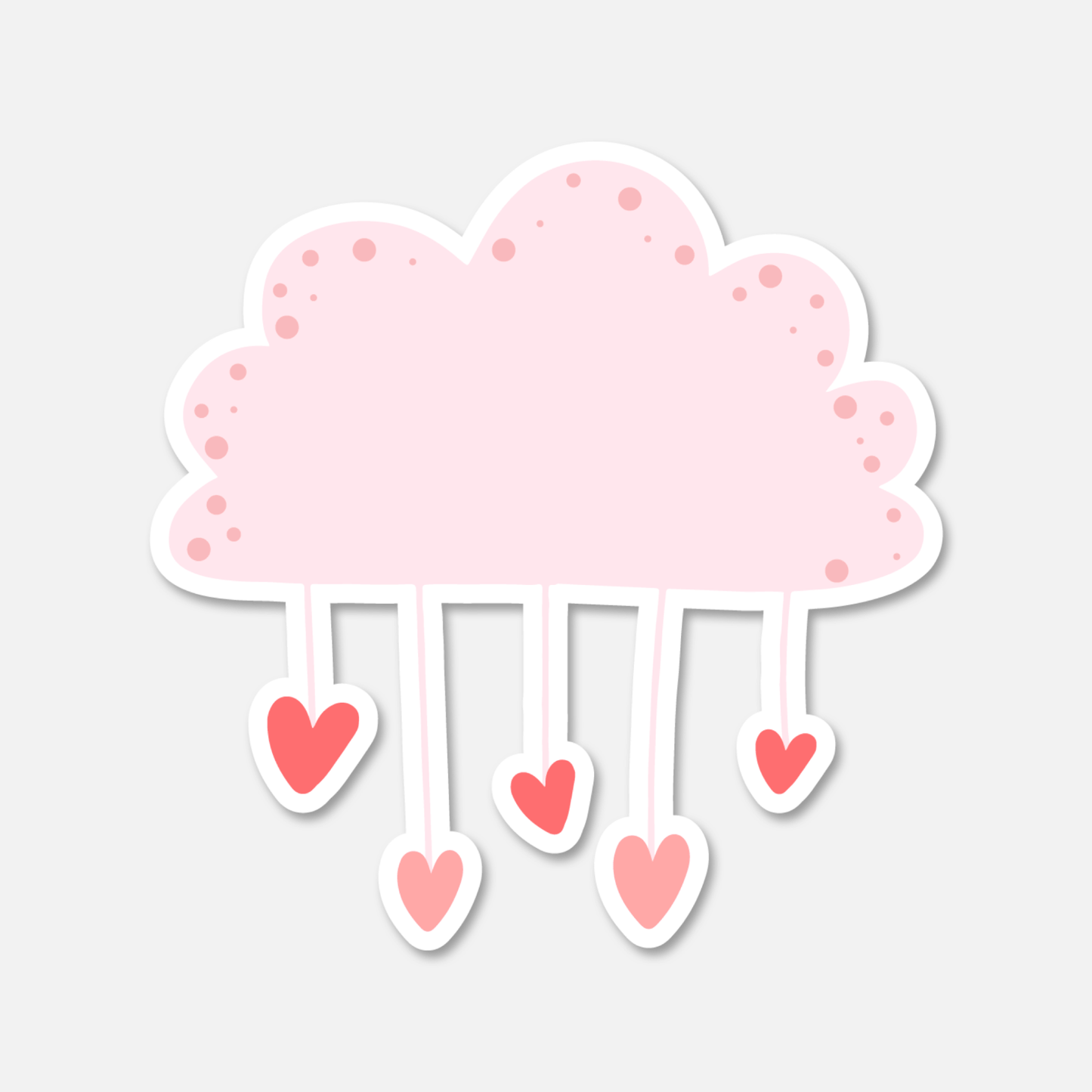 Pink Cloud with Hanging Hearts - Footnotes Paper