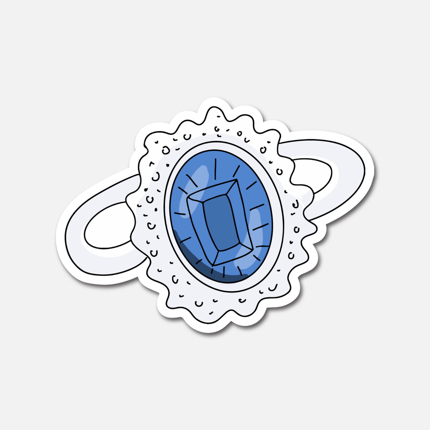 Princess Diana Sapphire Ring - Everyday Sticker - Footnotes Paper