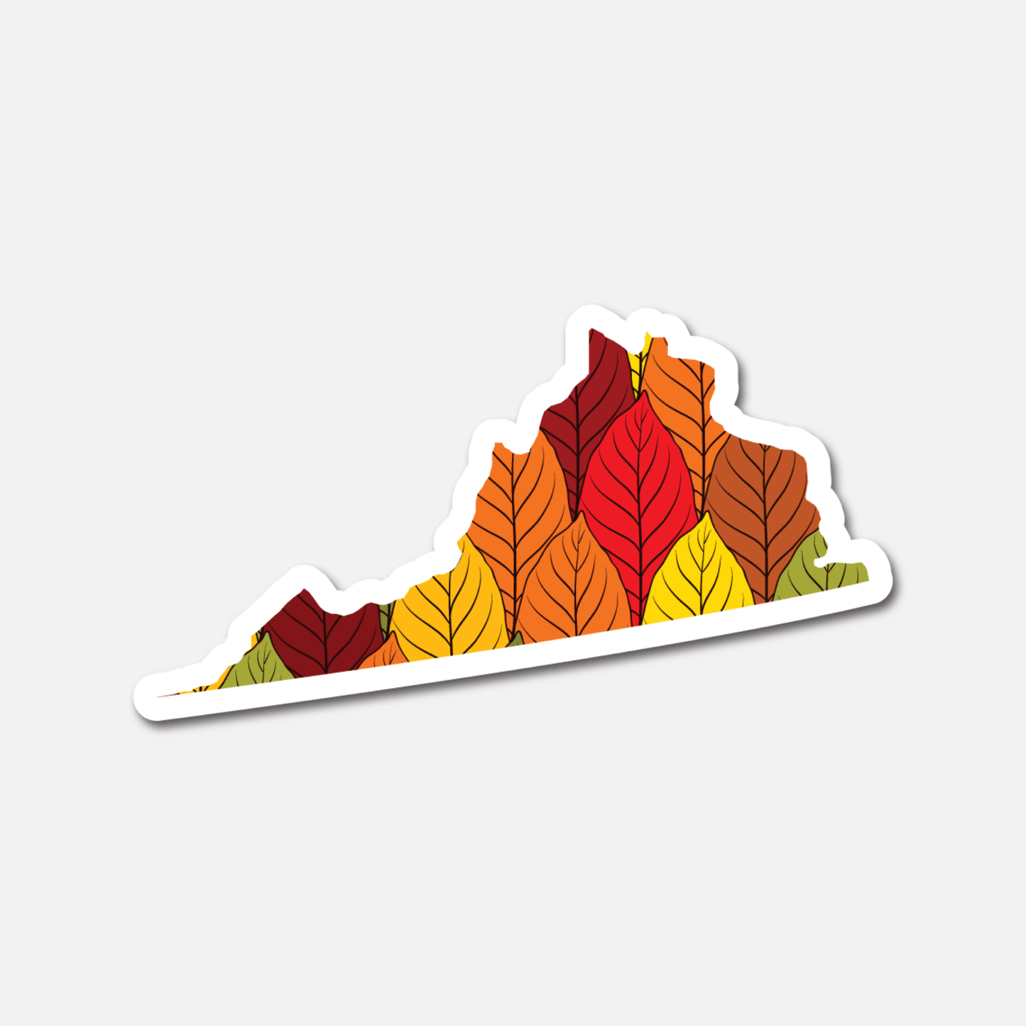 Virginia Autumn Leaves – State Sticker - Footnotes Paper