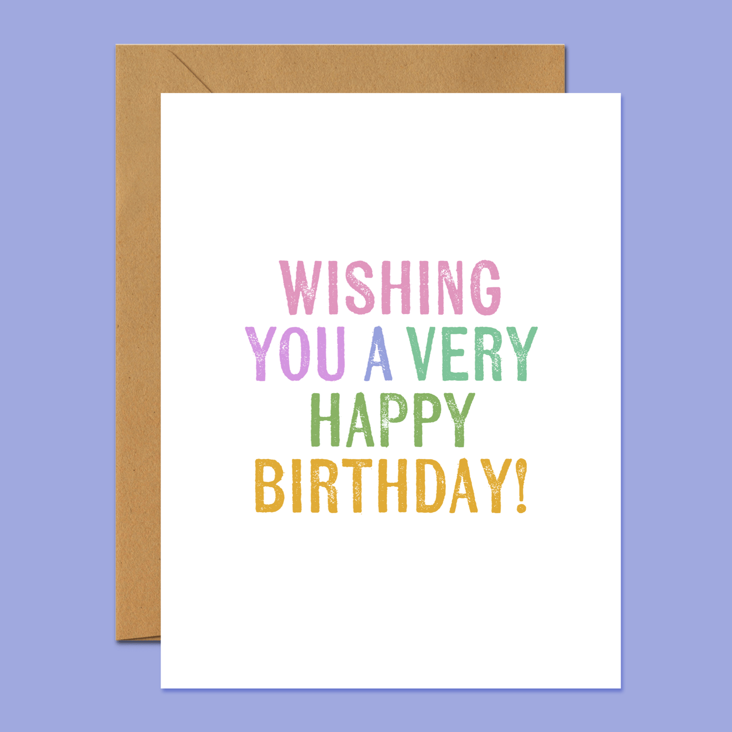 Wishing You A Very Happy Birthday Block Print Card - Footnotes Paper