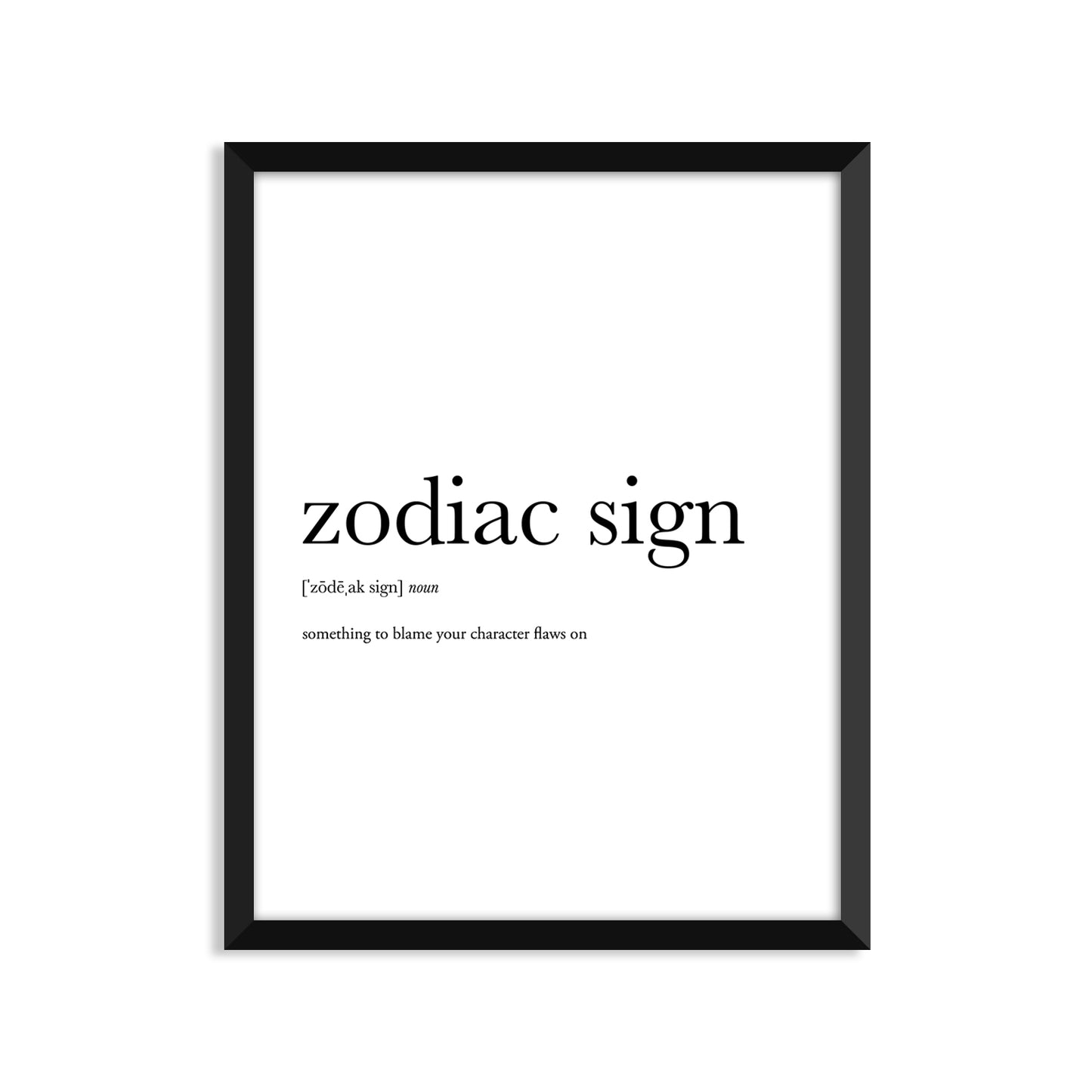 Zodiac Sign Definition - Unframed Art Print Or Greeting Card