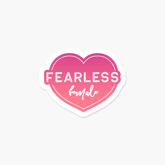 Fearless Female Pink Heart - Feminist Sticker | Footnotes Paper