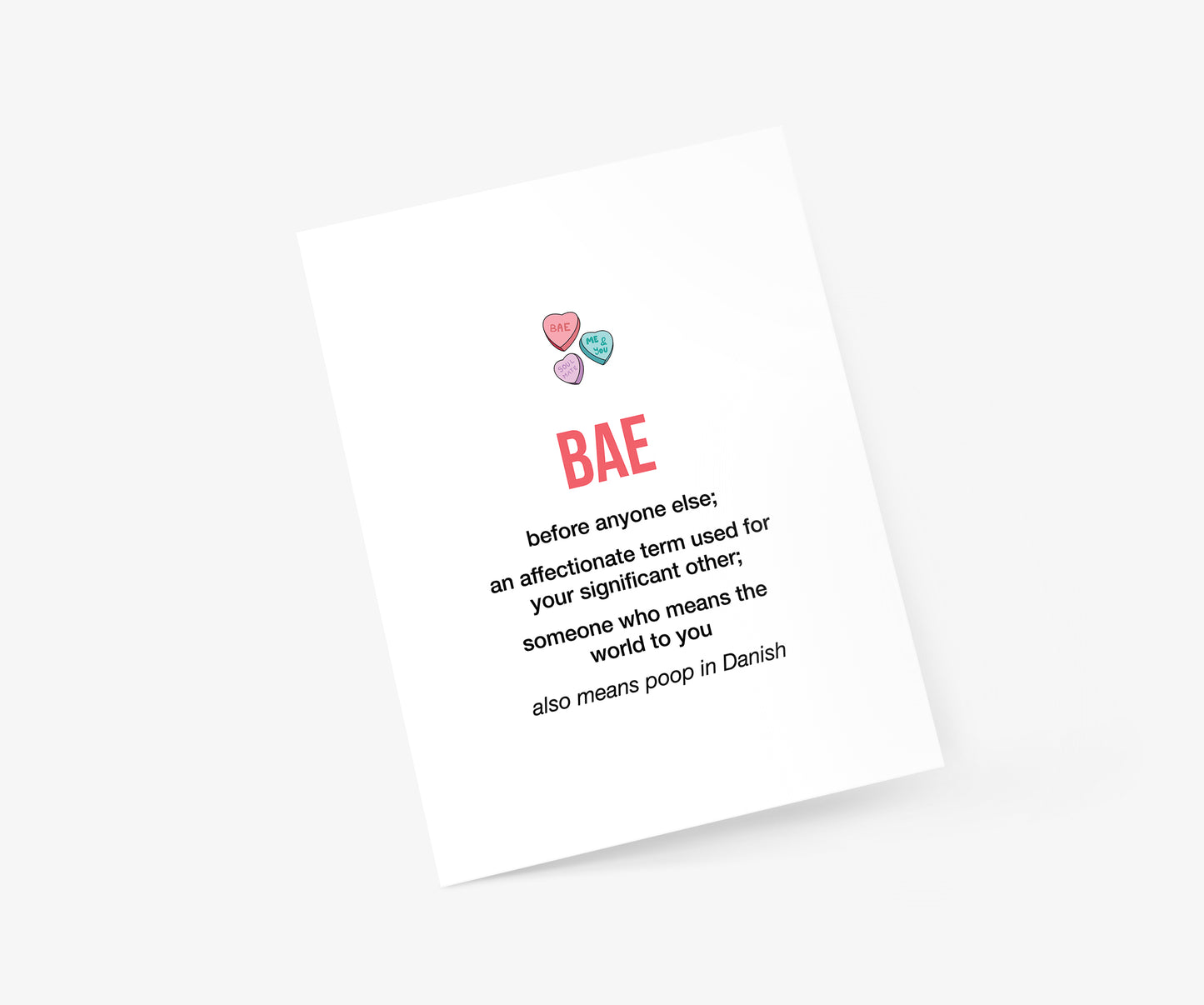 Bae Definition Illustration Love & Friendship Card | Footnotes Paper