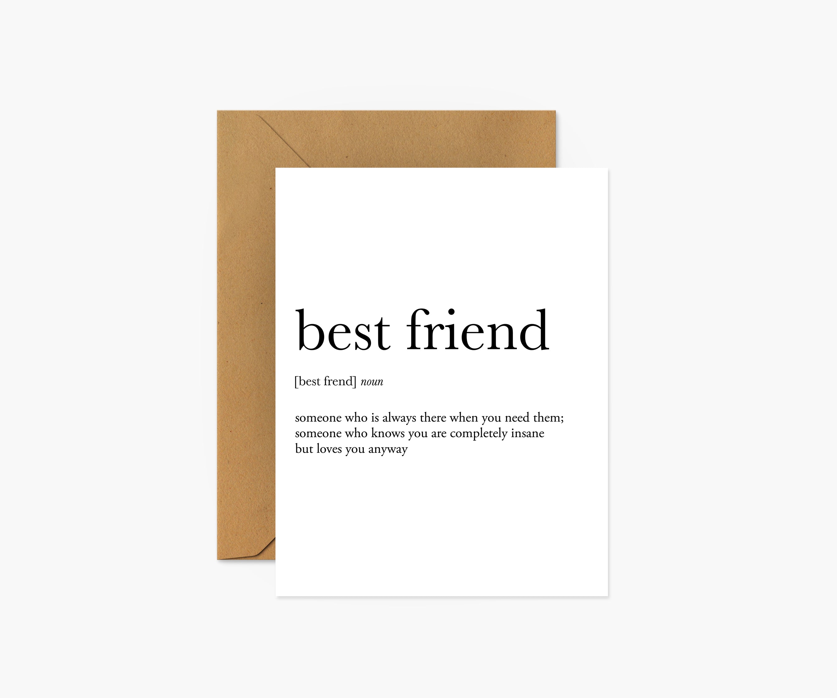 Best Friend Definition Love Friendship Card Footnotes Paper