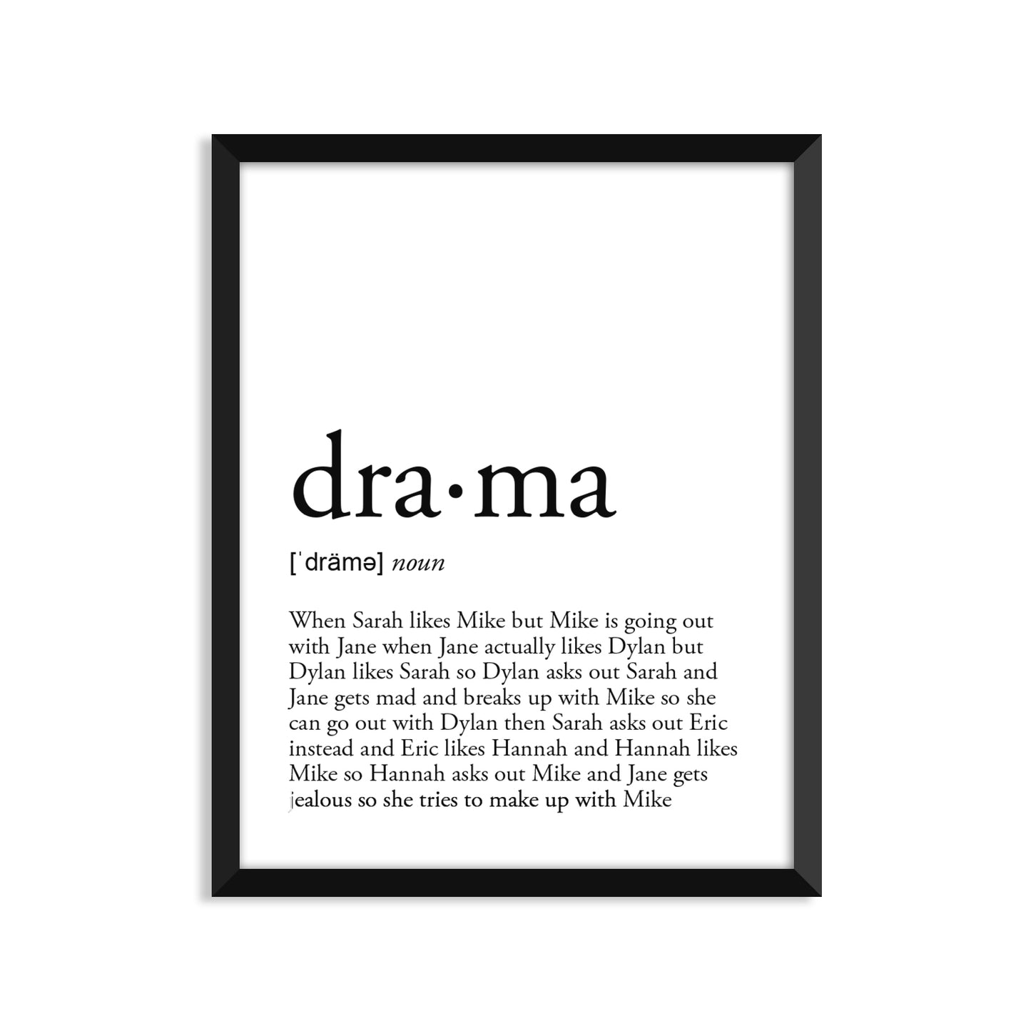 Drama Definition - Unframed Art Print Or Greeting Card