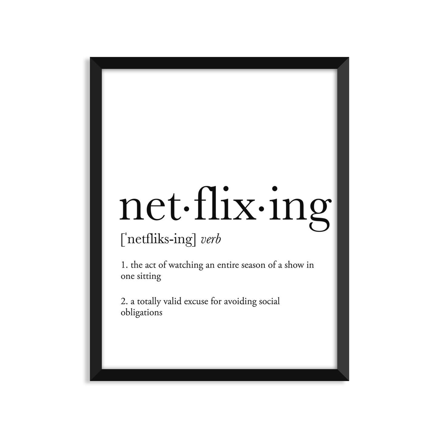 Netflixing Definition Everyday Card