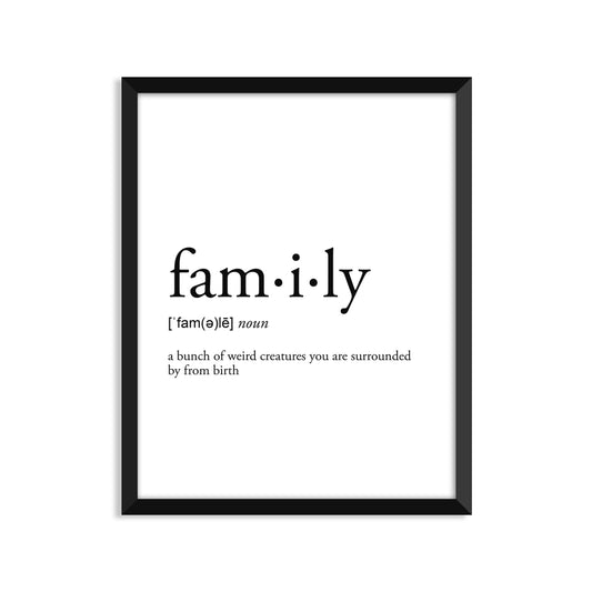 Family Definition - Unframed Art Print Or Greeting Card