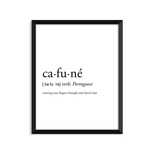 Cafune Definition - Unframed Art Print Or Greeting Card