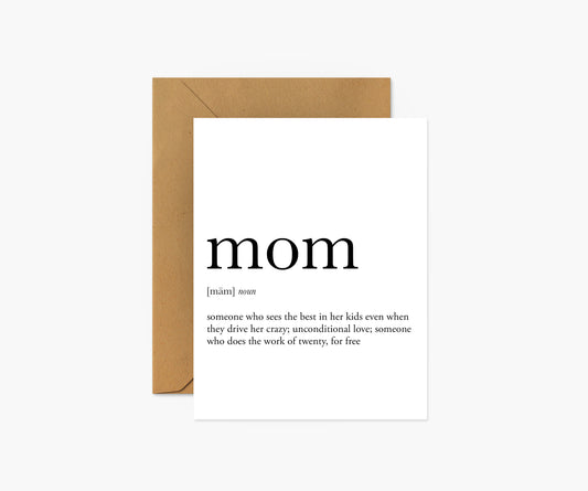 Mom Definition Mother's Day Card | Footnotes Paper