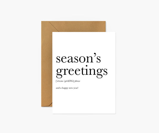 Season's Greetings Definition - Christmas Card
