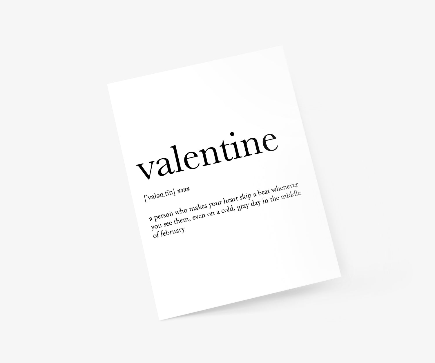 Valentine Definition Valentine's Day Card | Footnotes Paper