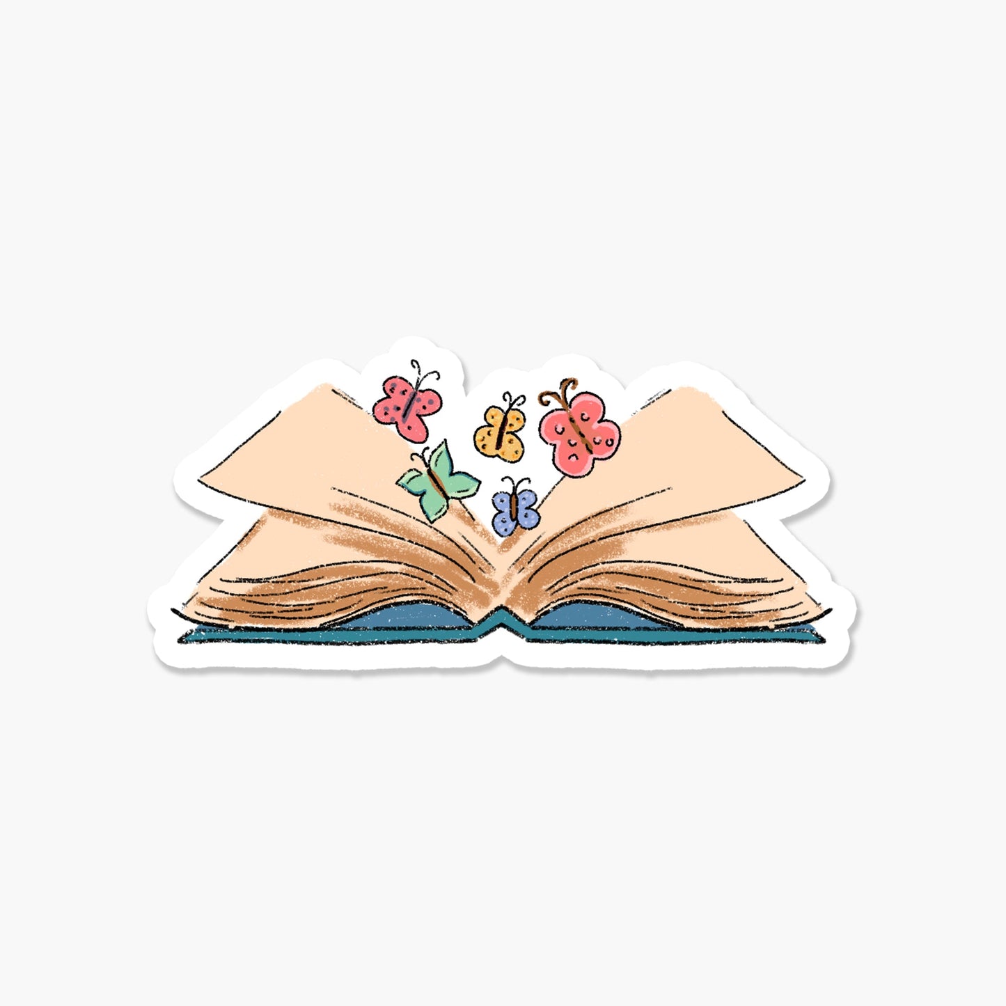 Book with butterflies - Everyday Sticker - Footnotes Paper