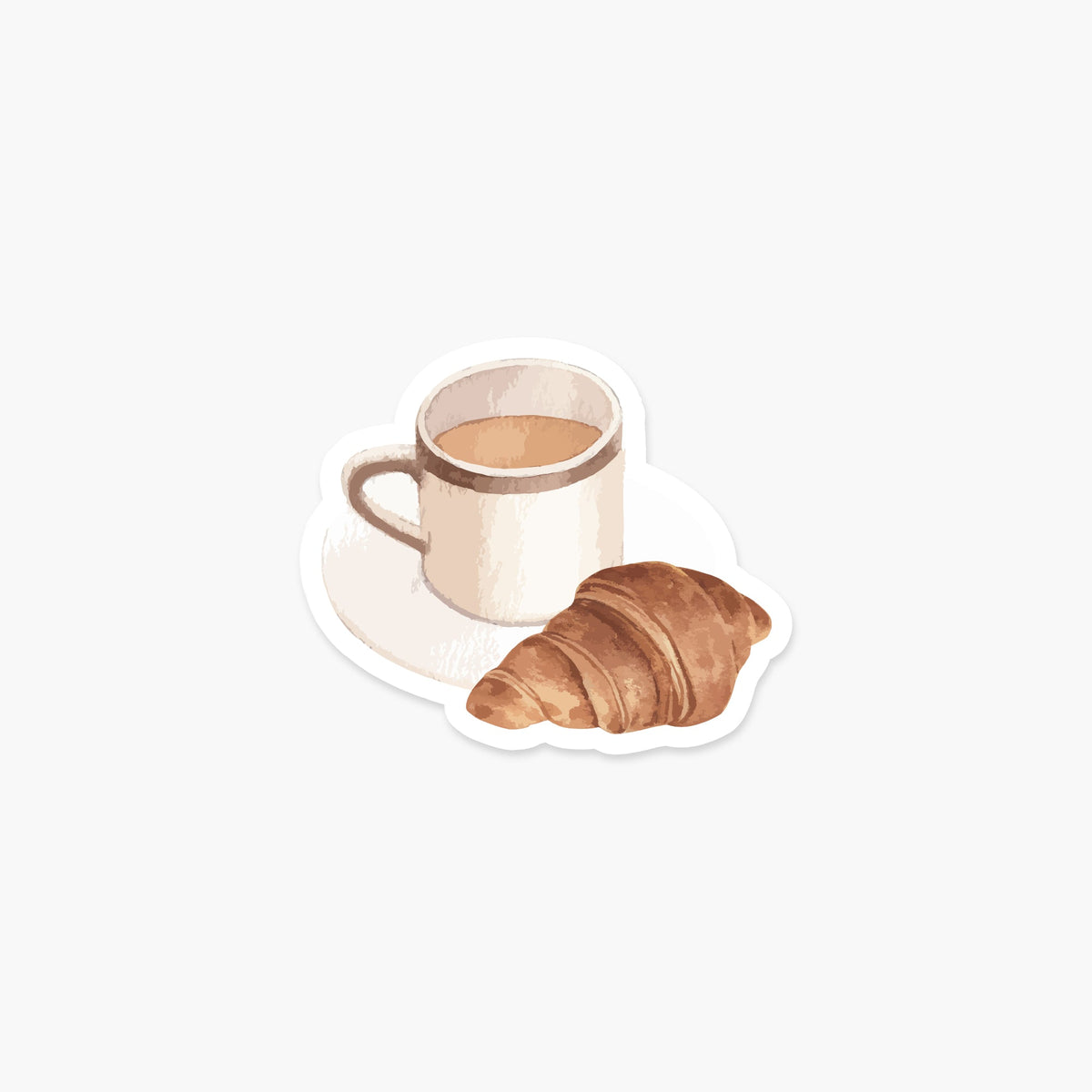 Coffee and Croissant Sticker - Footnotes Paper