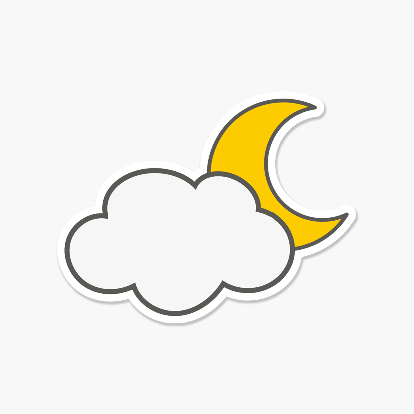 Crescent Moon with a Cloud - Everyday Sticker - Footnotes Paper