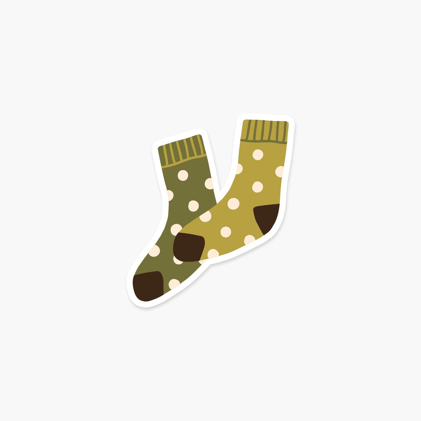 Green Polka Dot Socks 2 x 3.5 in - Fall & Autumn Sticker - Footnotes Paper