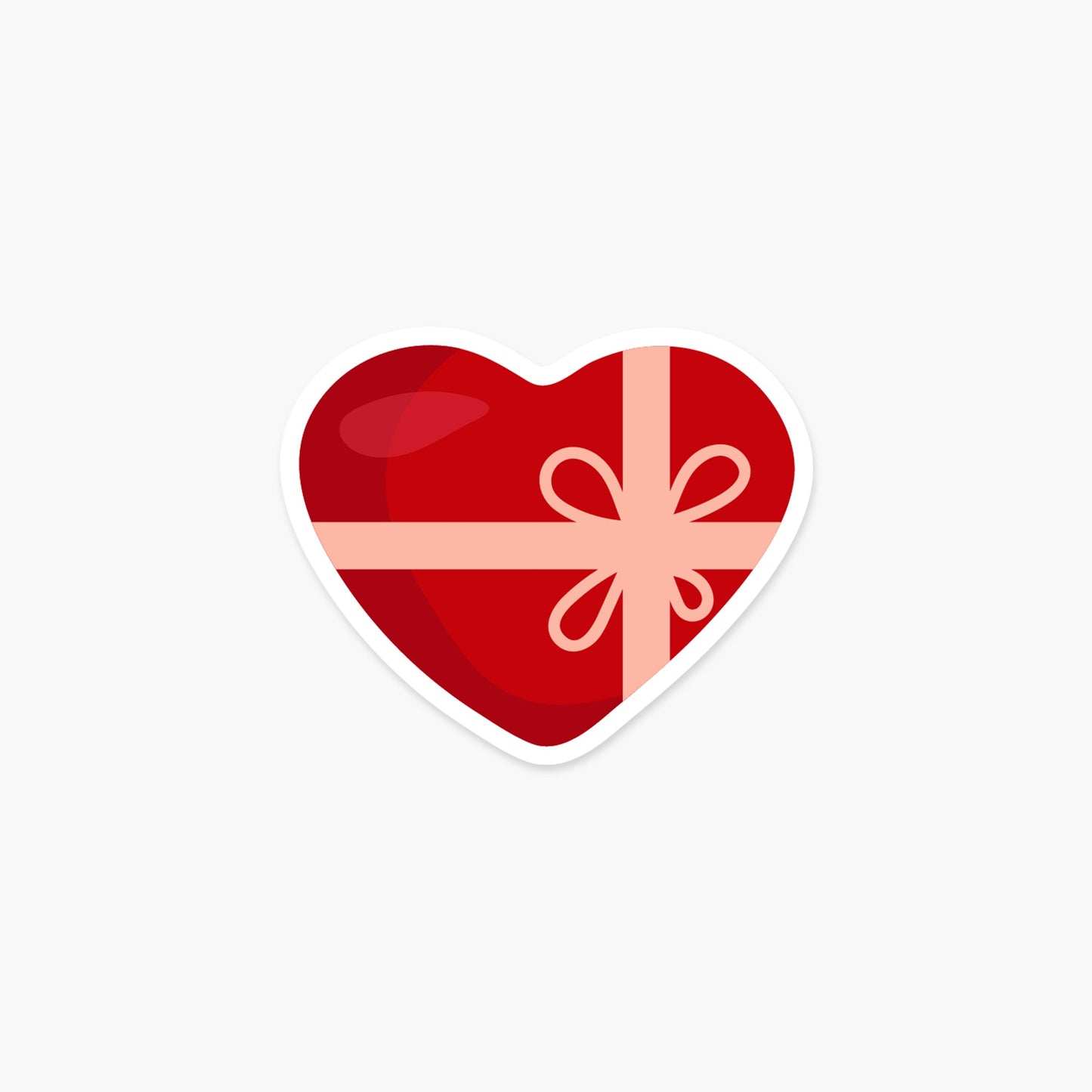 Heart shaped gift box 3.25 x 2.6 in - Valentine's Day Sticker - Footnotes Paper