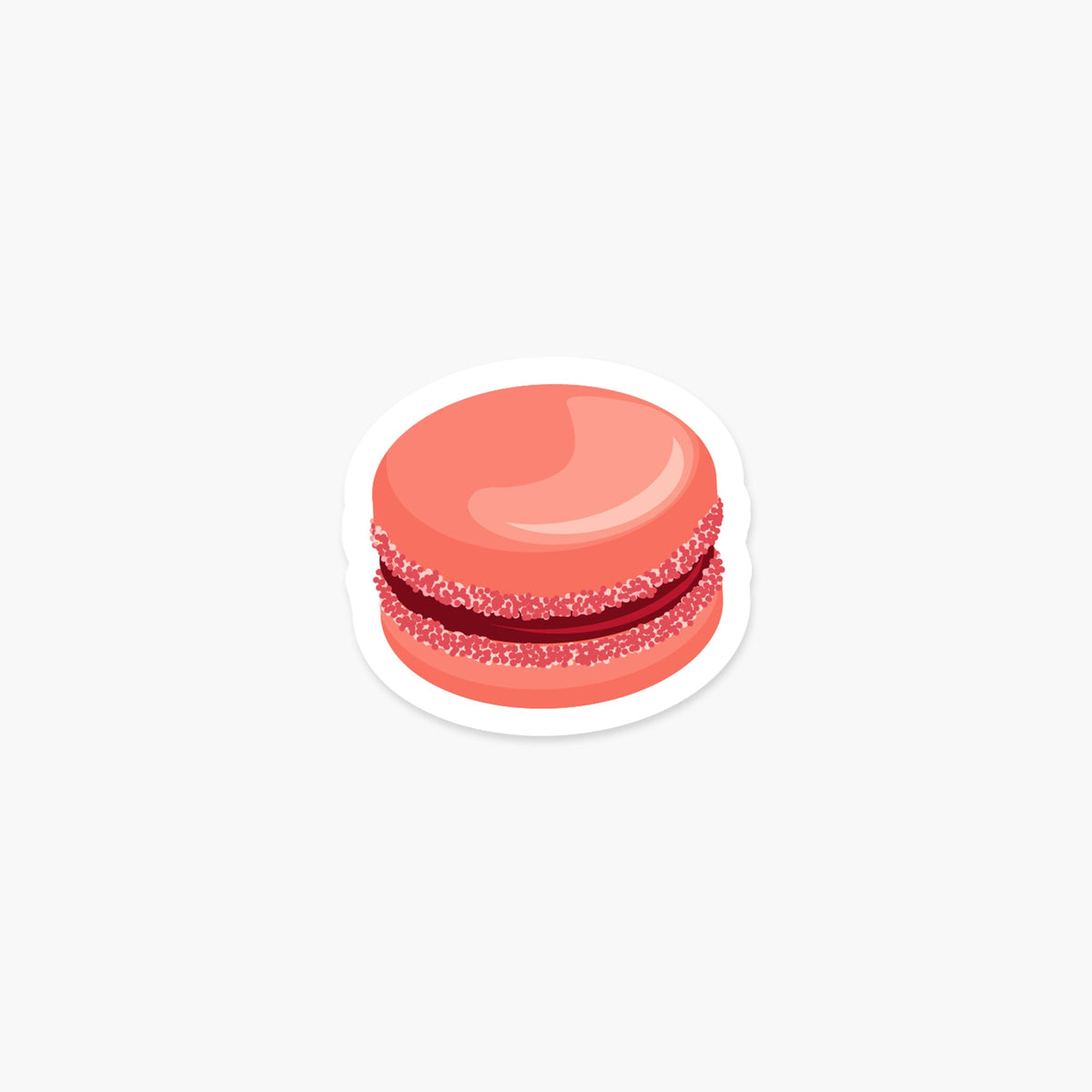 Macaron Raspberry Sticker - Footnotes Paper