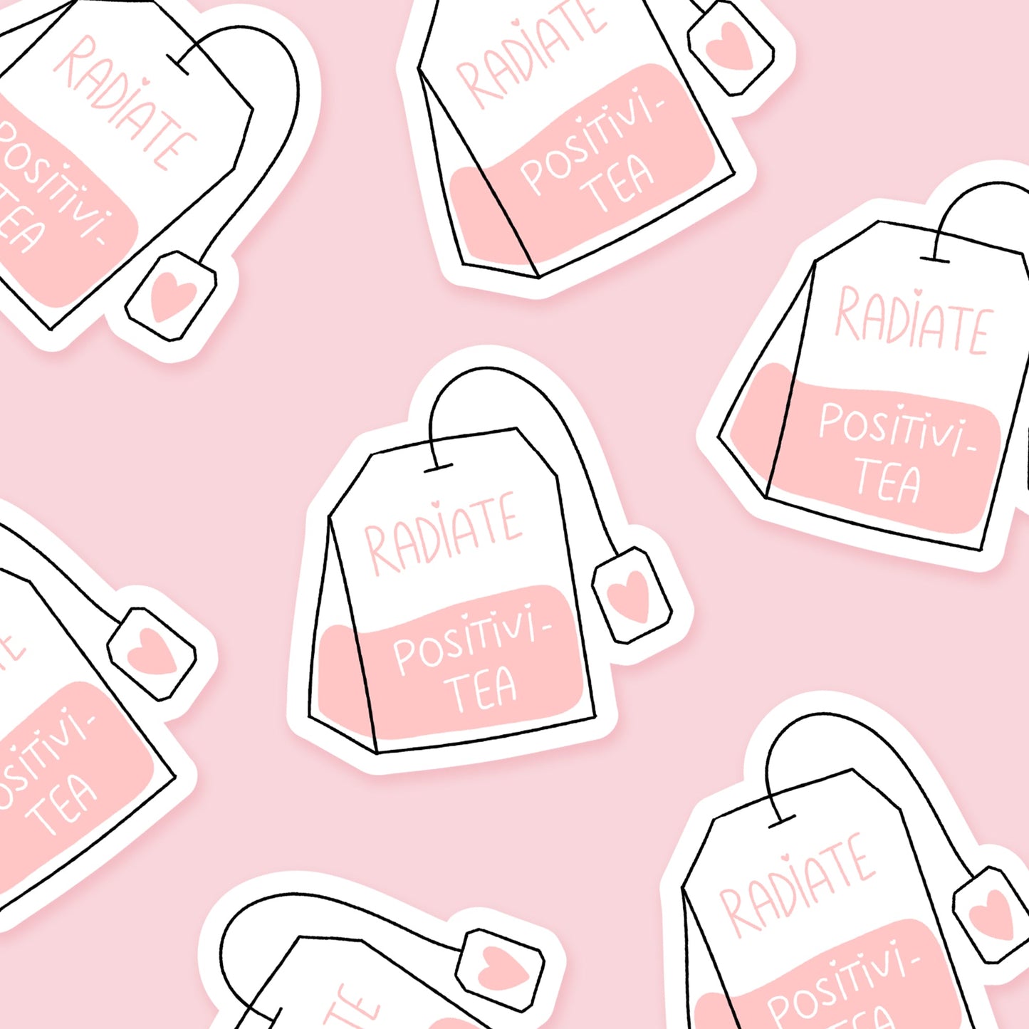 Radiate Positivi - tea Teabag Everyday Sticker | Footnotes Paper - Footnotes Paper