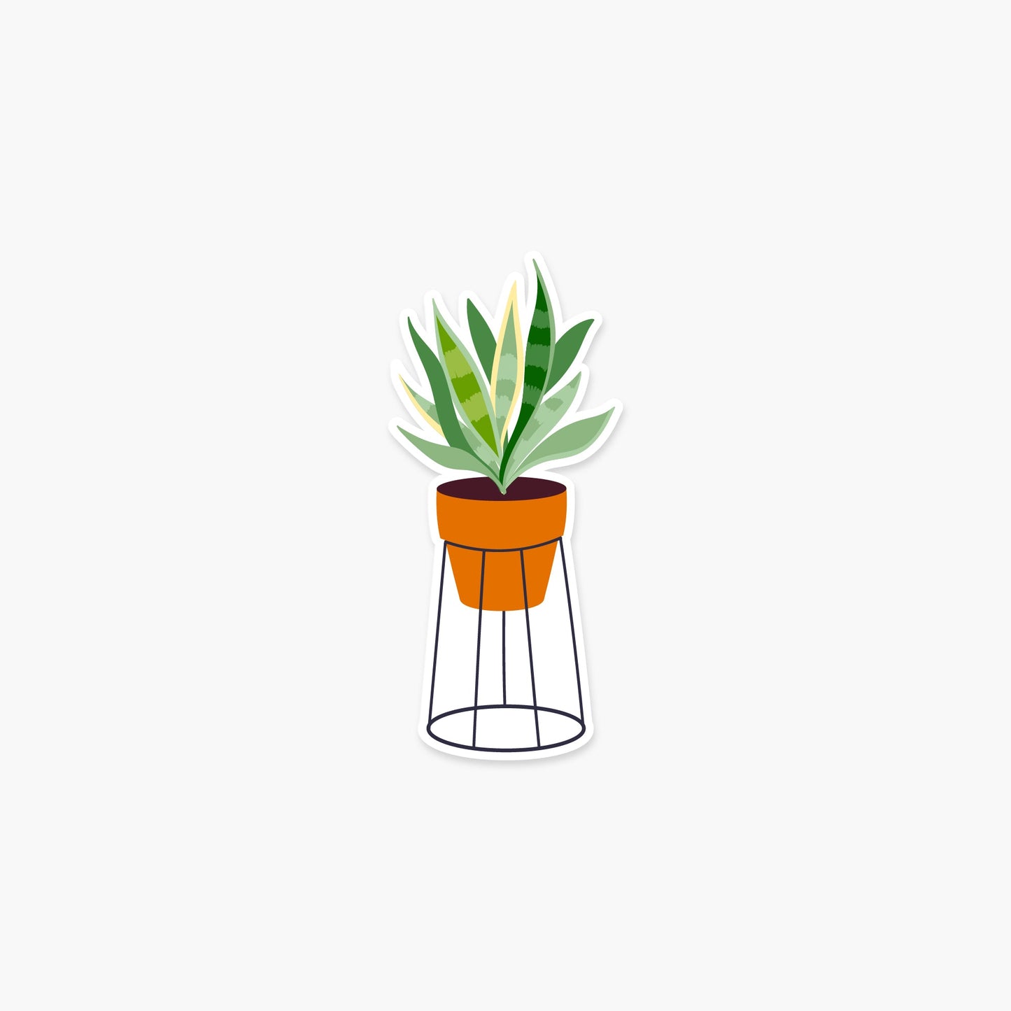 Snake Plant in a pot 1.5 x 3.5 in - Plant Sticker - Footnotes Paper