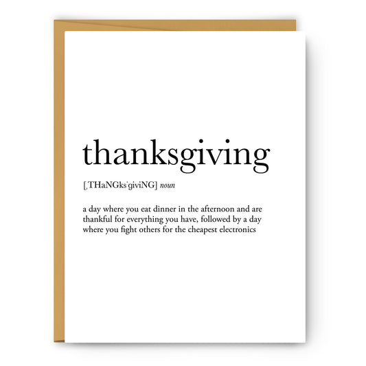 Thanksgiving Definition - Unframed Art Print Or Greeting Card