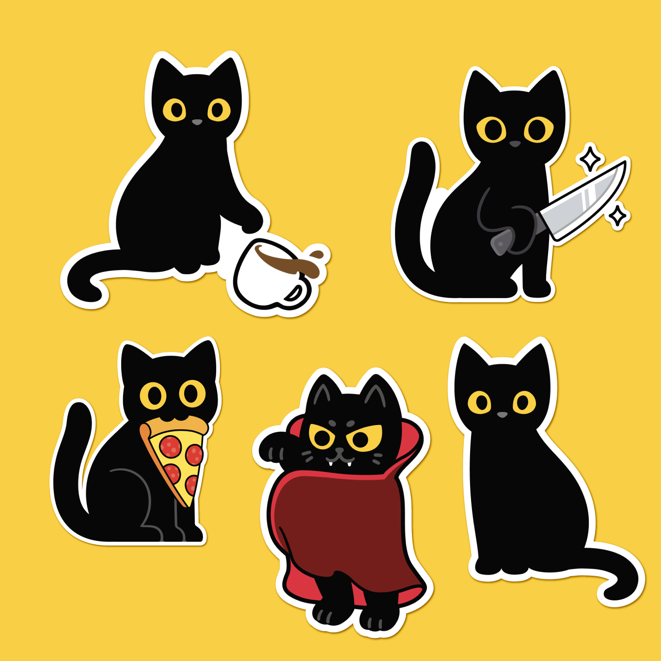 Black Cat Stickers