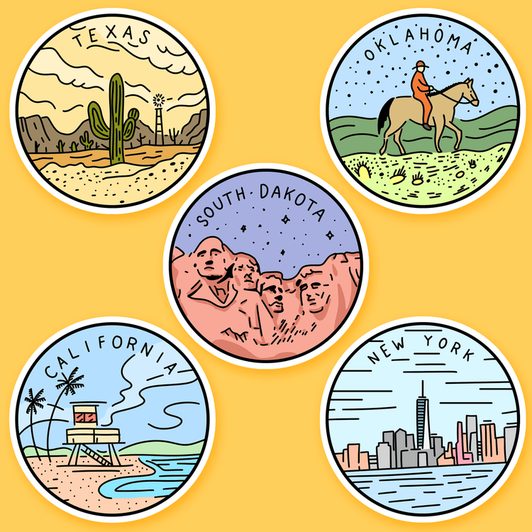 Illustrated US States - Footnotes Paper