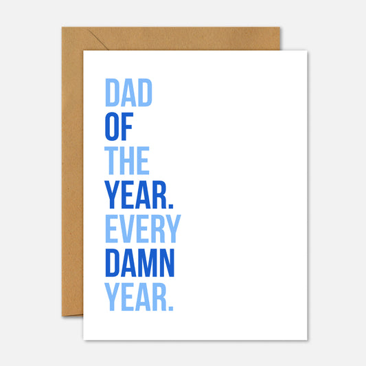 Funny Father’s Day greeting card with Dad Of The Year message.