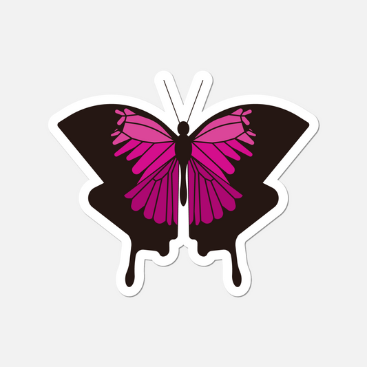 Pink And Black Butterfly Sticker – Bold & Beautiful