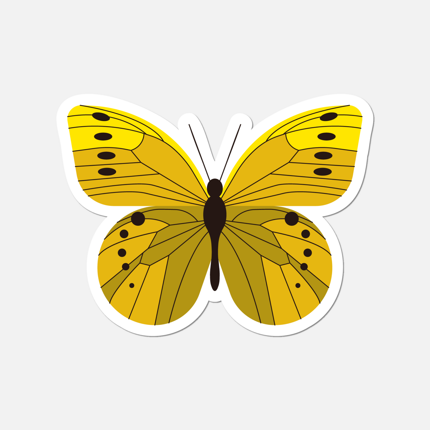 Yellow Butterfly Sticker – Cheerful & Bright