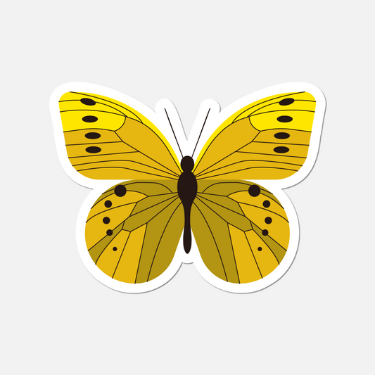 Yellow Butterfly Sticker – Cheerful & Bright