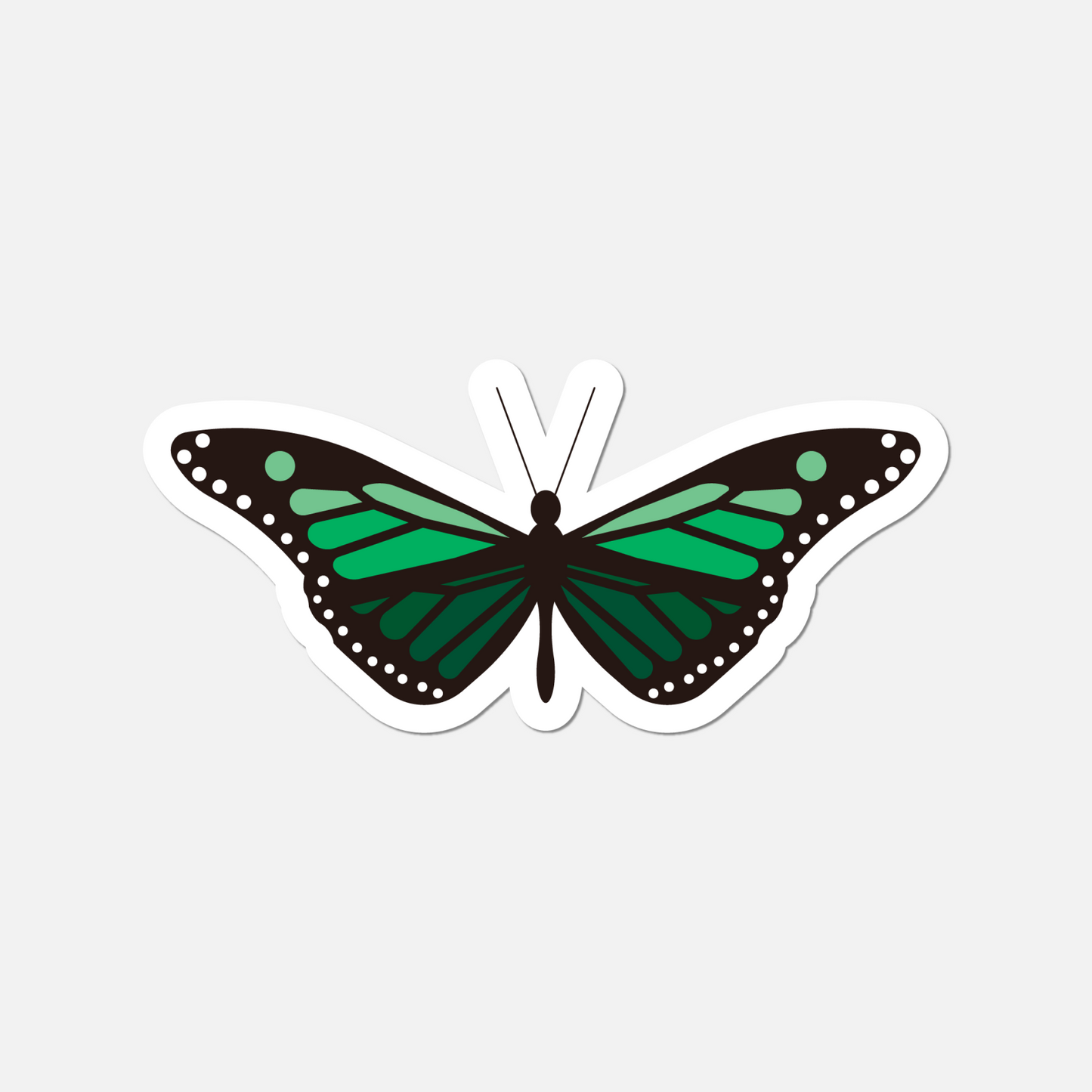 Soft Green Butterfly Sticker - Nature-Inspired Vinyl