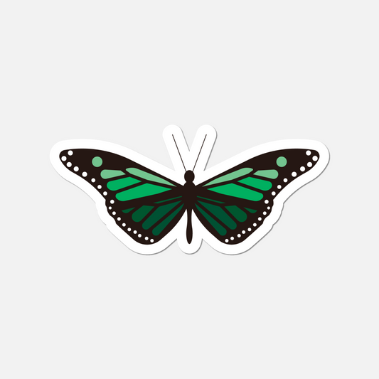 Soft Green Butterfly Sticker - Nature-Inspired Vinyl