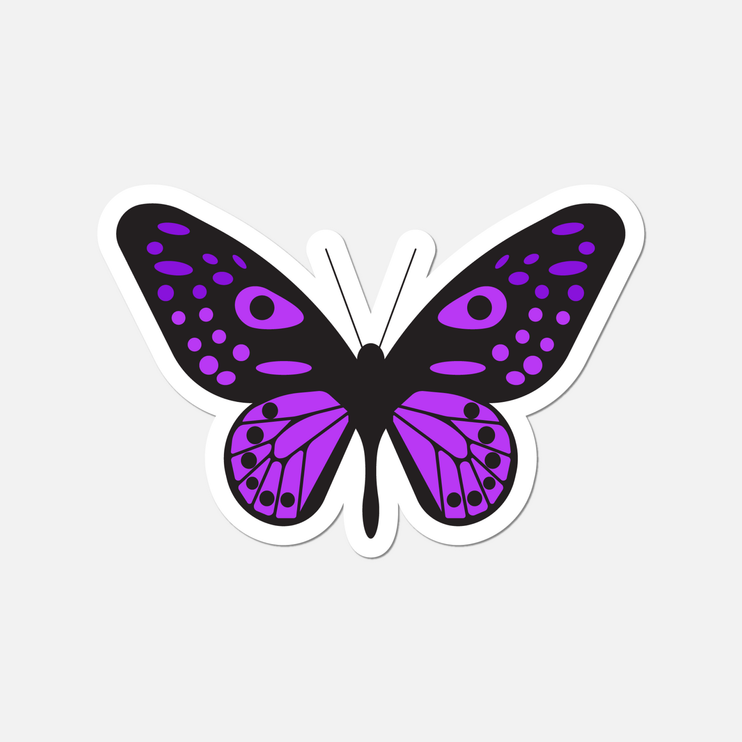 Dreamy Purple Butterfly Sticker - Whimsical Waterproof Vinyl