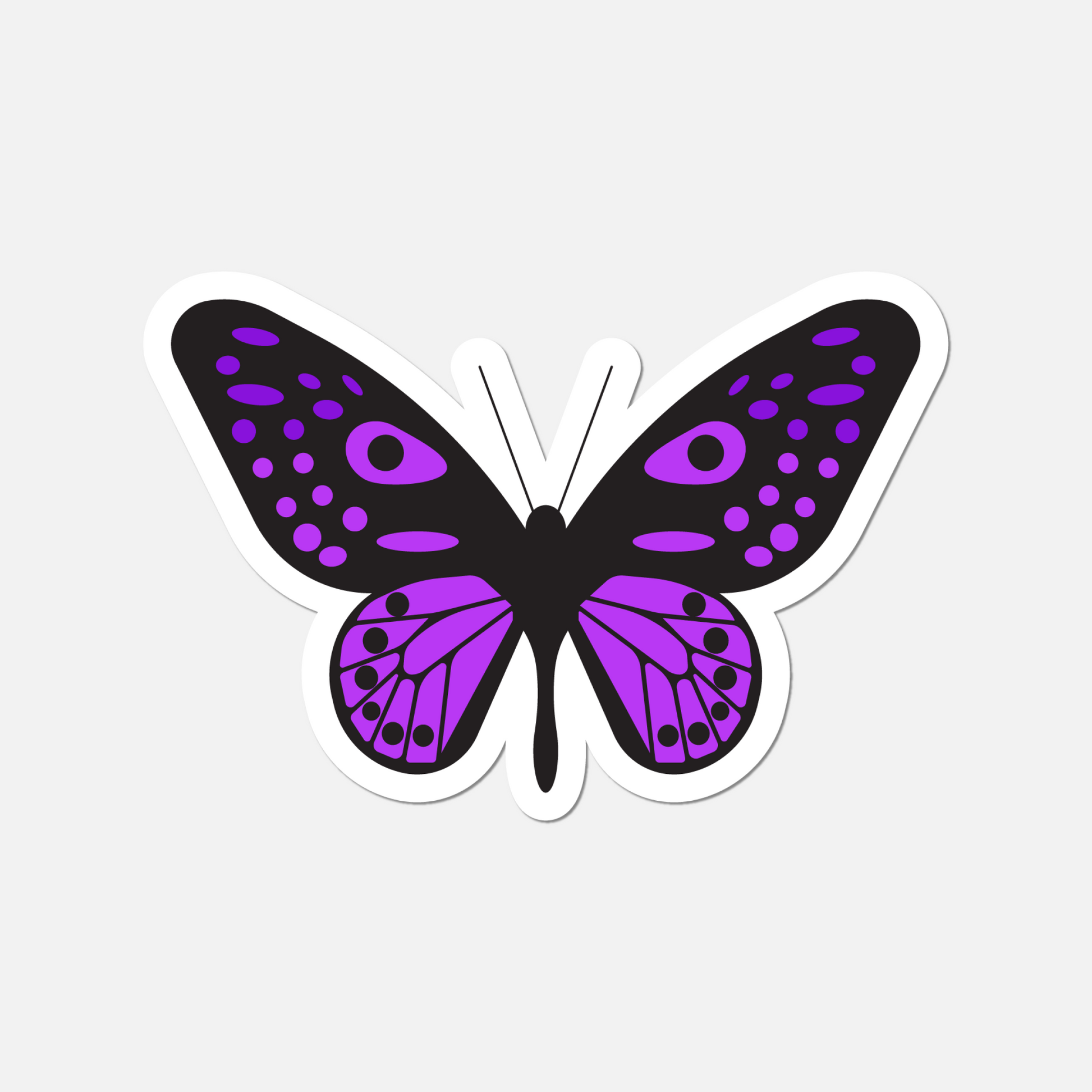 Dreamy Purple Butterfly Sticker - Whimsical Waterproof Vinyl